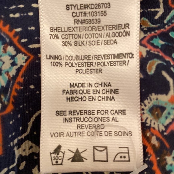 KUT from the kloth print long sleeved shirt dress with v neck and pockets - Picture 5 of 12